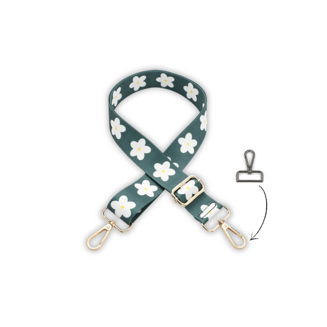 La Serenity'Sling, une sangle bandoulière parfaite pour votre sac à main. Fabriquée en nylon recyclé, elle est polyvalente, ajustable et robuste. Découvrez plus de 14 couleurs différentes dont des versions léopard.